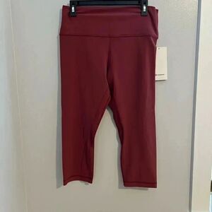 Lululemon Align Crop 21” size 12 leggings maroon color